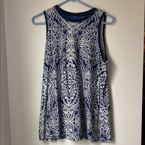 APT 9 Sleeveless Print Top Women's Size Petite Large - Picture 1 of 11